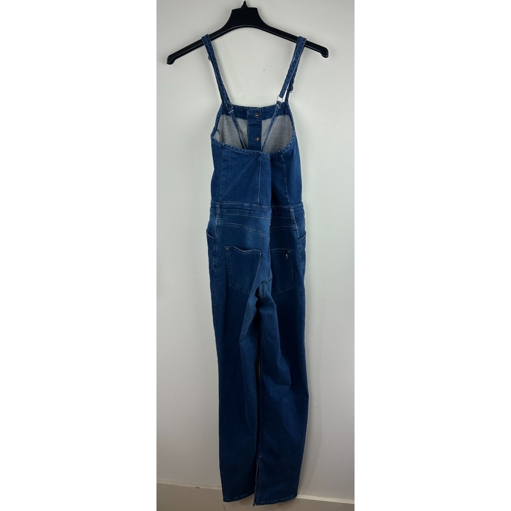 Anthropologie x Pilcro Blue Denim Button Front Overalls Size 31 Stretch Cotton - Picture 9 of 15